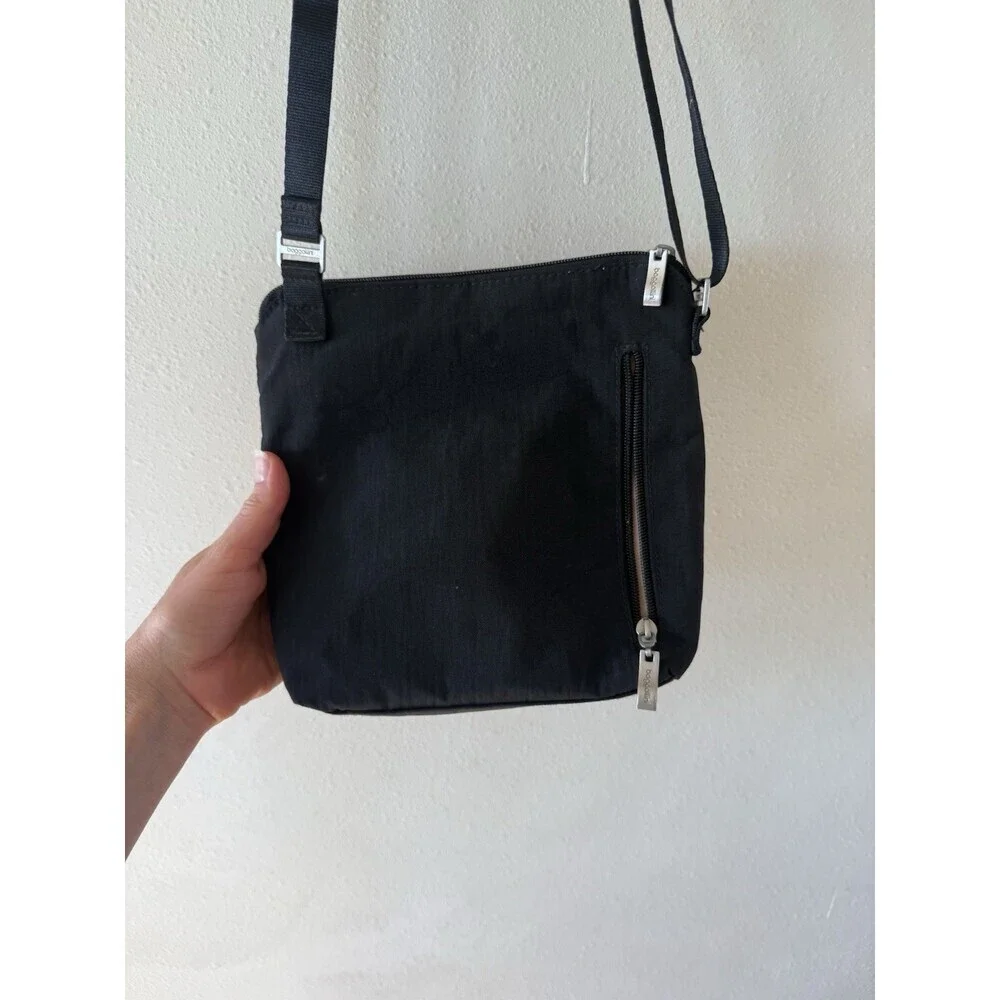 Baggallini Crossbody Purse Handbag Black Nylon Rdif Travel Bag Shoulder Adjust